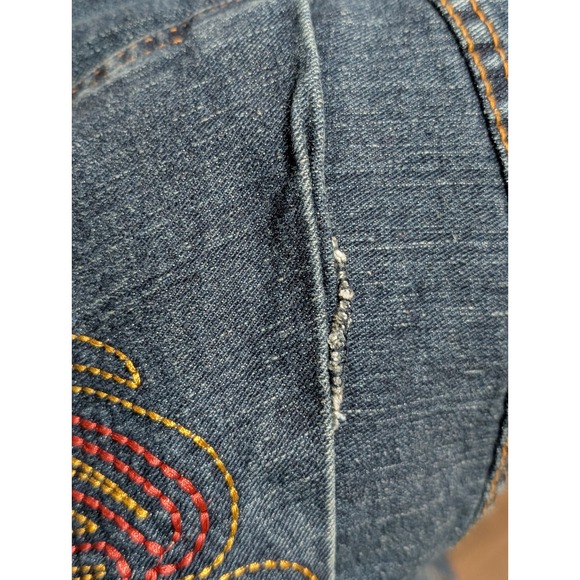 VTG Apple Bottoms Women's Denim Capri Jeans Size 19/20‎ Embroidered Cuffed Y2k - Picture 6 of 7